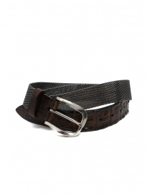 Cinture online: Post&Co TC366 cintura in metallo e pelle di coccodrillo marrone