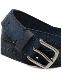 Post&Co 8022CR blue suede belt with studs