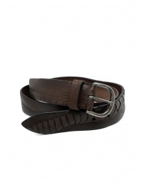 Belts online: Post&Co TC316 belt in dark brown and brown ostrich leather