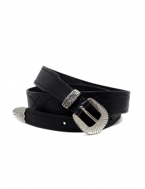 Cinture online: Post & Co TEX005 cintura in pelle nera e metallo