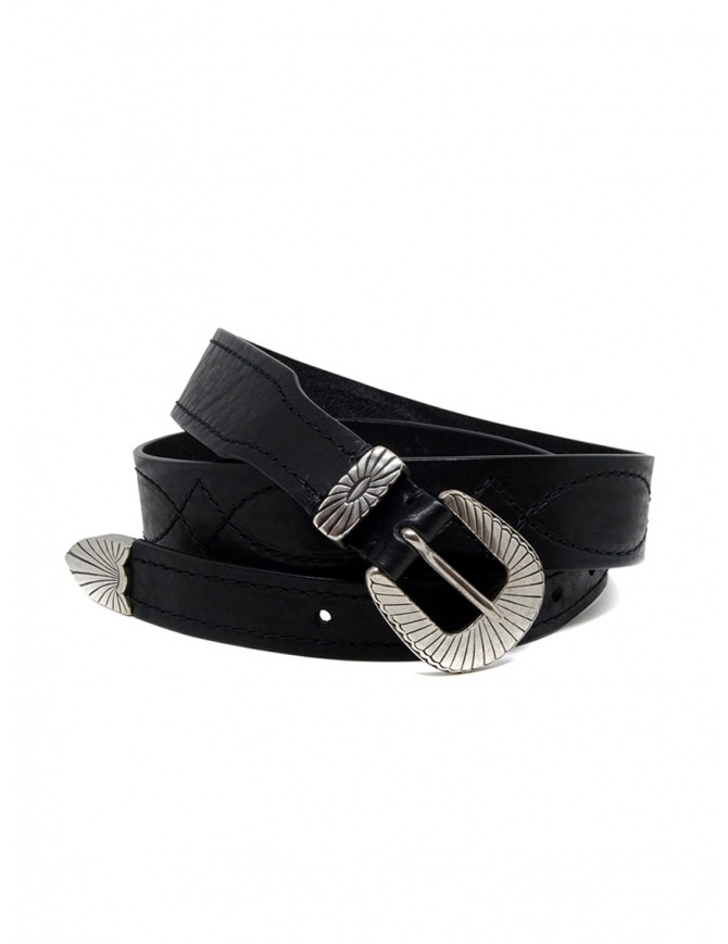 Post & Co TEX005 cintura in pelle nera e metallo TEX005 NERO cinture online shopping