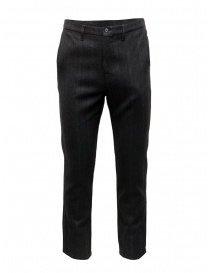 Mens trousers online: Golden Goose gray striped wool pants