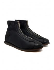 Mens shoes online: Guidi black high sneakers in kangaroo leather