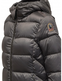 Parajumpers Leah long grey down jacket with hood