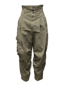 Womens trousers online: Kapital khaki high-waisted multi-pocket pants