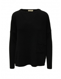 Women s knitwear online: Ma'ry'ya black pullover with pocket