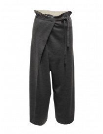 Hiromi Tsuyoshi grey wool knitted trousers for woman online
