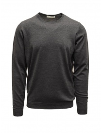 Men s knitwear online: Goes Botanical steel grey crewneck sweater