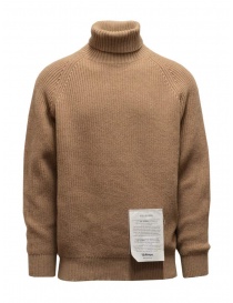 Men s knitwear online: Ballantyne Raw Diamond camel turtleneck sweater