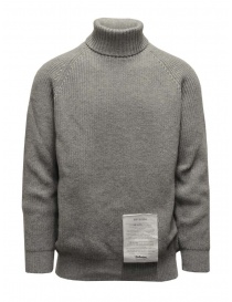 Men s knitwear online: Ballantyne Raw Diamond grey turtleneck sweater