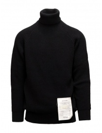 Men s knitwear online: Ballantyne Raw Diamond black turtleneck sweater