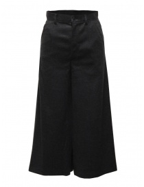 Womens trousers online: Zucca wide grey cropped wool trousers