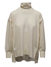 Maglieria donna online: Zucca maglia dolcevita bianco in lana sottile