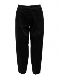 Womens trousers online: European Culture black trousers with pleats