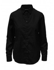 Camicie donna online: European Culture camicia nera con bottoni ai lati