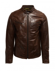 Mens jackets online: Rude Riders brown leather jacket for biker