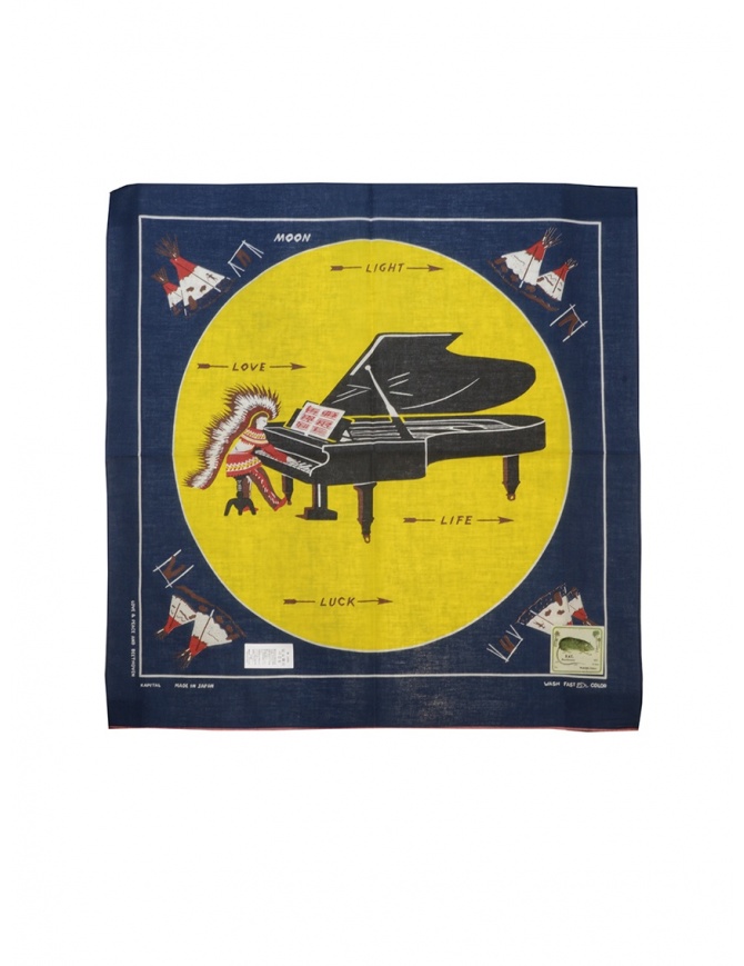 Kapital bandana Love & Peace and Beethoven piano moon Z20009XG515 NAVY scarves online shopping