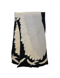 Scarves online: Kapital black scarf with white eagle print