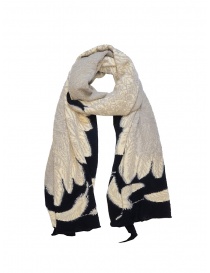 Kapital black scarf with white eagle print