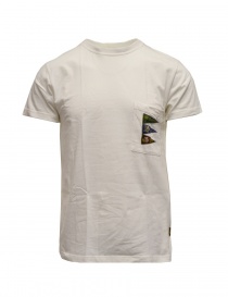 T shirt uomo online: Kapital T-shirt bianca con taschino e bandiere
