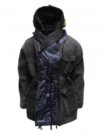 Mens coats online: Kapital black multi-pocket ring coat