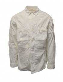 Camicie uomo online: Kapital camicia bianca in cotone tre tasche frontali