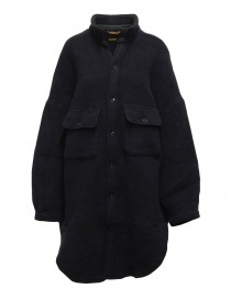 Womens coats online: Kapital coat-shirt in navy blue wool