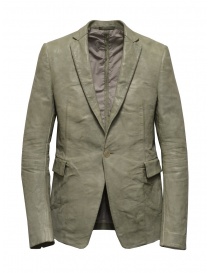 Mens suit jackets online: Carol Christian Poell suit jacket in grey kangaroo leather LM/2640P
