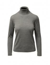 Women s knitwear online: Goes Botanical grey turtleneck sweater in merino wool
