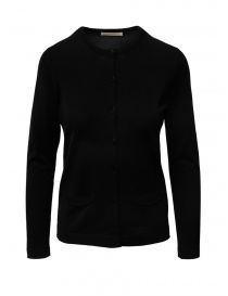 Womens cardigans online: Goes Botanical black cardigan in Merino wool