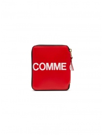 Comme des Garçons red leather wallet with logo SA2100HL HUGE LOGO RED order online