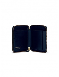 Comme des Garçons compact wallet in blue leather buy online