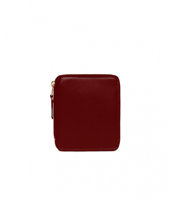 Comme des Garçons square wallet in burgundy leather SA2100 RED wallets online shopping