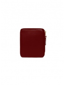 Comme des Garçons square wallet in burgundy leather price