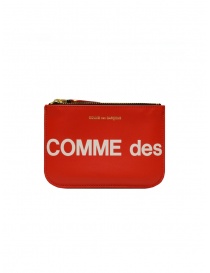 Comme des Garçons SA8100HL rosso portamonete a busta con logo bianco online