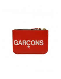 Comme des Garçons SA8100HL red pouch purse with white logo price