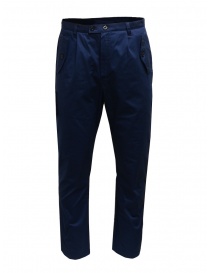Mens trousers online: Camo blue pants with front military pockets