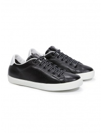 Mens shoes online: Leather Crown M_LC06_20106 black leather sneakers