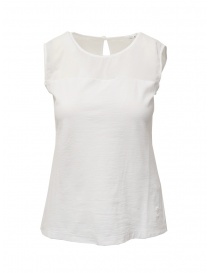 European Culture white semi-transparent sleeveless shirt 38MU 2777 1101 WHT order online
