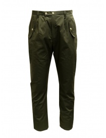Mens trousers online: Camo Tyson green pants with front military pockets