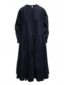 Casey Casey maxi long sleeve dress in blue cotton 15FR331 NAVY order online
