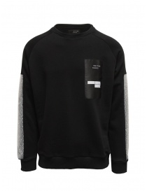 Men s knitwear online: Whiteboards black sweatshirt with bubble wrap sleeves