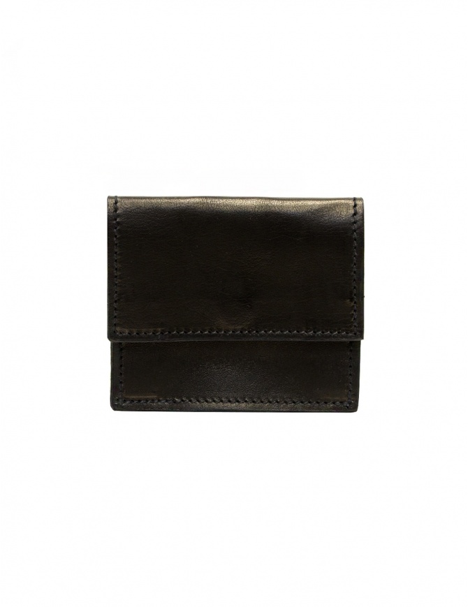 Guidi WT01 Mini Double Wallet in Black Kangaroo Leather