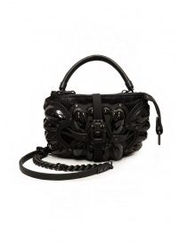 Bags online: Innerraum black shoulder bag in leather, rubber and mesh