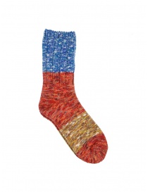 Socks online: Kapital Van Gogh socks in melange red, blue, beige