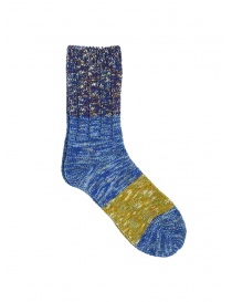 Kapital Van Gogh socks melange blue, purple, green EK-660 BLUE