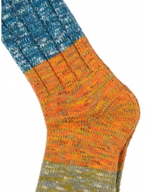 Kapital blue, orange, green horizontal striped socks