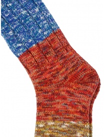 Kapital Van Gogh socks in melange red, blue, beige