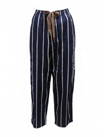 Pantaloni donna online: Kapital pantalone Easy blu navy a righe Phillies
