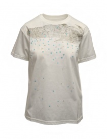 T shirt donna online: Kapital Opal Tenjiku t-shirt bianca con pannocchia a rete